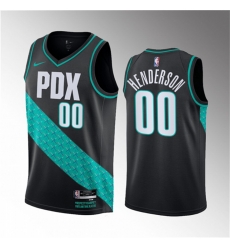 Men Portland Trail Blazers 00 Scoot Henderson Black 2023 Draft City Edition Stitched Basketball Jersey Men Portland Trail Blazers 00 Scoot Henderson Black 2023 Draft City Edition Stitched Basketball Jersey