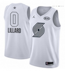 Mens Nike Jordan Portland Trail Blazers 0 Damian Lillard Swingman White 2018 All Star Game NBA Jersey Mens Nike Jordan Portland Trail Blazers 0 Damian Lillard Swingman White 2018 All Star Game NBA Jersey