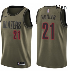 Mens Nike Portland Trail Blazers 21 Noah Vonleh Swingman Green Salute to Service NBA Jersey Mens Nike Portland Trail Blazers 21 Noah Vonleh Swingman Green Salute to Service NBA Jersey
