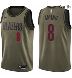 Youth Nike Portland Trail Blazers 8 Al Farouq Aminu Swingman Green Salute to Service NBA Jersey Youth Nike Portland Trail Blazers 8 Al Farouq Aminu Swingman Green Salute to Service NBA Jersey