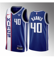 Men Sacramento Kings 40 Harrison Barnes Blue 2023 24 City Edition Stitched Basketball Jersey Men Sacramento Kings 40 Harrison Barnes Blue 2023 24 City Edition Stitched Basketball Jersey