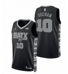 Men' San Antonio Spurs #10 Jeremy Sochan 2022-23 Black Stitched Jersey Men' San Antonio Spurs #10 Jeremy Sochan 2022-23 Black Stitched Jersey