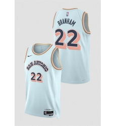 Men San Antonio Spurs 22 Malaki Branham Light Blue 2024 25 City Edition Stitched Basketball Jersey Men San Antonio Spurs 22 Malaki Branham Light Blue 2024 25 City Edition Stitched Basketball Jersey