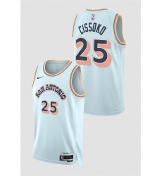 Men San Antonio Spurs 25 Sidy Cissoko Light Blue 2024 25 City Edition Stitched Basketball Jersey Men San Antonio Spurs 25 Sidy Cissoko Light Blue 2024 25 City Edition Stitched Basketball Jersey