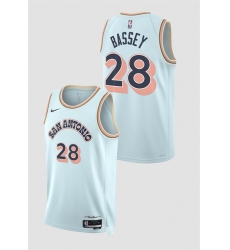 Men San Antonio Spurs 28 Charles Bassey Light Blue 2024 25 City Edition Stitched Basketball Jersey Men San Antonio Spurs 28 Charles Bassey Light Blue 2024 25 City Edition Stitched Basketball Jersey