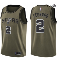 Youth Nike San Antonio Spurs 2 Kawhi Leonard Swingman Green Salute to Service NBA Jersey Youth Nike San Antonio Spurs 2 Kawhi Leonard Swingman Green Salute to Service NBA Jersey