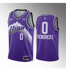 Men Utah Jazz 0 Taylor Hendricks Purple 2023 24 City Edition Stitched Basketball Jersey Men Utah Jazz 0 Taylor Hendricks Purple 2023 24 City Edition Stitched Basketball Jersey