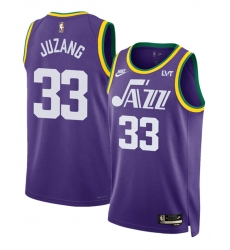 Men Utah Jazz 33 Johnny Juzang Purple 2023 Classic Edition Stitched Basketball Jersey Men Utah Jazz 33 Johnny Juzang Purple 2023 Classic Edition Stitched Basketball Jersey