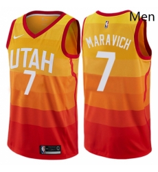 Mens Nike Utah Jazz 7 Pete Maravich Authentic Orange NBA Jersey City Edition Mens Nike Utah Jazz 7 Pete Maravich Authentic Orange NBA Jersey City Edition
