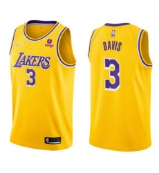 Men Los Angeles Lakers 3 Anthony Davis Bibigo Yellow Stitched Basketball Jersey Men Los Angeles Lakers 3 Anthony Davis Bibigo Yellow Stitched Basketball Jersey