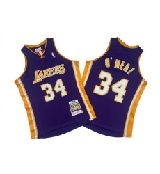 Men Los Angeles Lakers 34 Shaquille O 27Neal Purple 1999 00 Throwback Basketball Jersey Men Los Angeles Lakers 34 Shaquille O 27Neal Purple 1999 00 Throwback Basketball Jersey