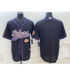 Men Los Angeles Lakers Blank Black With Patch Cool Base Stitched Baseball Jersey Men Los Angeles Lakers Blank Black With Patch Cool Base Stitched Baseball Jersey
