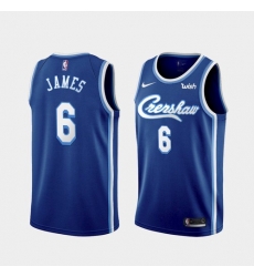 Men's Los Angeles Lakers LeBron James #6 Jersey Blue Crenshaw 2021-22 Men's Los Angeles Lakers LeBron James #6 Jersey Blue Crenshaw 2021-22