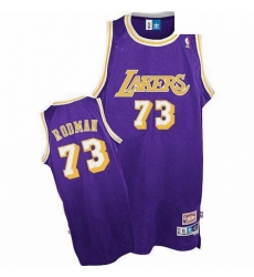 Mens Mitchell and Ness Los Angeles Lakers 73 Dennis Rodman Authentic Purple Throwback NBA Jersey Mens Mitchell and Ness Los Angeles Lakers 73 Dennis Rodman Authentic Purple Throwback NBA Jersey