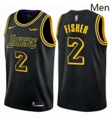 Mens Nike Los Angeles Lakers 2 Derek Fisher Authentic Black City Edition NBA Jersey Mens Nike Los Angeles Lakers 2 Derek Fisher Authentic Black City Edition NBA Jersey
