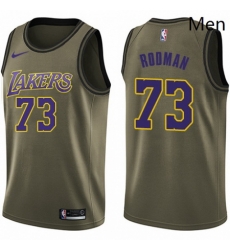 Mens Nike Los Angeles Lakers 73 Dennis Rodman Swingman Green Salute to Service NBA Jersey Mens Nike Los Angeles Lakers 73 Dennis Rodman Swingman Green Salute to Service NBA Jersey