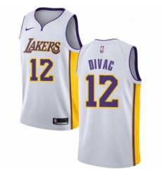 Womens Nike Los Angeles Lakers 12 Vlade Divac Authentic White NBA Jersey Association Edition Womens Nike Los Angeles Lakers 12 Vlade Divac Authentic White NBA Jersey Association Edition