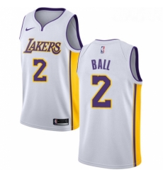 Womens Nike Los Angeles Lakers 2 Lonzo Ball Swingman White NBA Jersey Association Edition Womens Nike Los Angeles Lakers 2 Lonzo Ball Swingman White NBA Jersey Association Edition