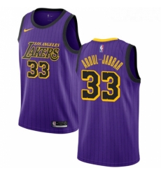 Womens Nike Los Angeles Lakers 33 Kareem Abdul Jabbar Swingman Purple NBA Jersey City Edition Womens Nike Los Angeles Lakers 33 Kareem Abdul Jabbar Swingman Purple NBA Jersey City Edition