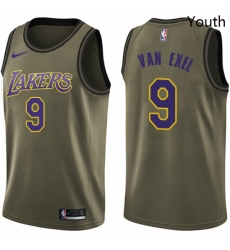 Youth Nike Los Angeles Lakers 9 Nick Van Exel Swingman Green Salute to Service NBA Jersey Youth Nike Los Angeles Lakers 9 Nick Van Exel Swingman Green Salute to Service NBA Jersey