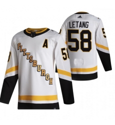 Men Pittsburgh Penguins 58 Kris Letang White Adidas 2020 21 Reverse Retro Alternate NHL Jersey Men Pittsburgh Penguins 58 Kris Letang White Adidas 2020 21 Reverse Retro Alternate NHL Jersey