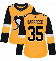 Womens Adidas Pittsburgh Penguins 35 Tom Barrasso Authentic Gold Alternate NHL Jersey Womens Adidas Pittsburgh Penguins 35 Tom Barrasso Authentic Gold Alternate NHL Jersey