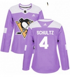 Womens Adidas Pittsburgh Penguins 4 Justin Schultz Authentic Purple Fights Cancer Practice NHL Jersey Womens Adidas Pittsburgh Penguins 4 Justin Schultz Authentic Purple Fights Cancer Practice NHL Jersey