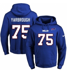 NFL Mens Nike Buffalo Bills 75 Eddie Yarbrough Royal Blue Name Number Pullover Hoodie NFL Mens Nike Buffalo Bills 75 Eddie Yarbrough Royal Blue Name Number Pullover Hoodie
