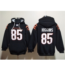 Men Cincinnati Bengals 85 Tee Higgins Black Pullover Hoodie Men Cincinnati Bengals 85 Tee Higgins Black Pullover Hoodie