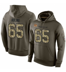 NFL Nike Cincinnati Bengals 65 Clint Boling Green Salute To Service Mens Pullover Hoodie