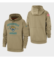 Mens Jacksonville Jaguars Tan 2019 Salute to Service Sideline Therma Pullover Hoodie Mens Jacksonville Jaguars Tan 2019 Salute to Service Sideline Therma Pullover Hoodie