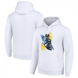 Men Starter White Los Angeles Rams Player X Fleece Pullover Hoodie