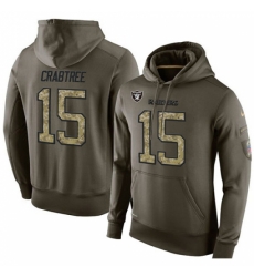 NFL Nike Oakland Raiders 15 Michael Crabtree Green Salute To Service Mens Pullover Hoodie NFL Nike Oakland Raiders 15 Michael Crabtree Green Salute To Service Mens Pullover Hoodie