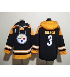 Men Pittsburgh Steelers 3 Russell Wilson Black Ageless Must Have Lace Up Pullover Hoodie Men Pittsburgh Steelers 3 Russell Wilson Black Ageless Must Have Lace Up Pullover Hoodie