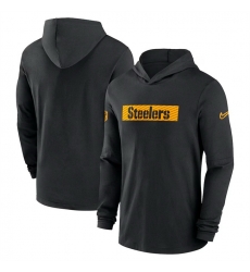 Men Pittsburgh Steelers Black Sideline Performance Hoodie Men Pittsburgh Steelers Black Sideline Performance Hoodie