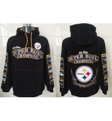 Men Pittsburgh Steelers Six Times Super Bowl Champion Black Stitched Hoodie Men Pittsburgh Steelers Six Times Super Bowl Champion Black Stitched Hoodie