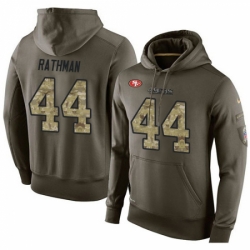 NFL Nike San Francisco 49ers 44 Tom Rathman Green Salute To Service Mens Pullover Hoodie