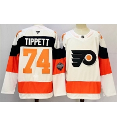 Men Philadelphia Flyers 74 Owen Tippett White 2024 25 With A Patch Stitched Jersey Men Philadelphia Flyers 74 Owen Tippett White 2024 25 With A Patch Stitched Jersey