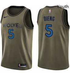 Youth Nike Minnesota Timberwolves 5 Gorgui Dieng Swingman Green Salute to Service NBA Jersey Youth Nike Minnesota Timberwolves 5 Gorgui Dieng Swingman Green Salute to Service NBA Jersey