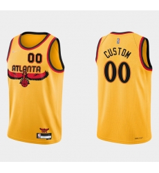 Men Women Youth Toddler Atlanta Hawks Active Player Custom 2021 22 75th Anniversary Yellow City Edition Stitched Jersey Men Women Youth Toddler Atlanta Hawks Active Player Custom 2021 22 75th Anniversary Yellow City Edition Stitched Jersey