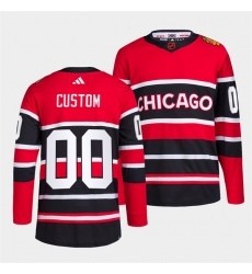 Men Women Youth Chicago Blackhawks Custom Red Black 2022 Reverse Retro Stitched Jersey Men Women Youth Chicago Blackhawks Custom Red Black 2022 Reverse Retro Stitched Jersey