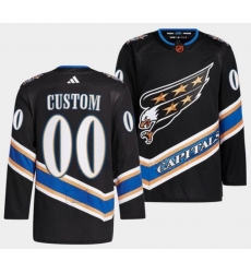 Men Women Youth Washington Capital Custom Black Reverse Retro Stitched Jersey Men Women Youth Washington Capital Custom Black Reverse Retro Stitched Jersey