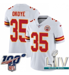 2020 Super Bowl LIV Men Nike Kansas City Chiefs #35 Christian Okoye White Vapor Untouchable Limited Player NFL Jersey 2020 Super Bowl LIV Men Nike Kansas City Chiefs #35 Christian Okoye White Vapor Untouchable Limited Player NFL Jersey