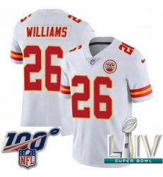 2020 Super Bowl LIV Youth Nike Kansas City Chiefs #26 Damien Williams White Vapor Untouchable Limited Player NFL Jersey 2020 Super Bowl LIV Youth Nike Kansas City Chiefs #26 Damien Williams White Vapor Untouchable Limited Player NFL Jersey