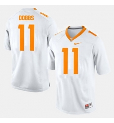 Men Tennessee Volunteers Joshua Dobbs College Football White Jersey Men Tennessee Volunteers Joshua Dobbs College Football White Jersey