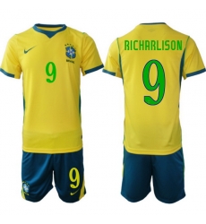 Youth Brazil 2026 FIFA World Cup Yellow Home Soccer Jersey RICHARLISON #9 Youth Brazil 2026 FIFA World Cup Yellow Home Soccer Jersey RICHARLISON #9