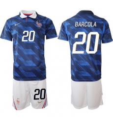 Men France 2026 FIFA World Cup Blue Soccer Jersey #20 Noah Barcola