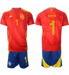 Men Spain Team 1 David Raya 2024 25 Red Home Soccer Jersey Suit Men Spain Team 1 David Raya 2024 25 Red Home Soccer Jersey Suit
