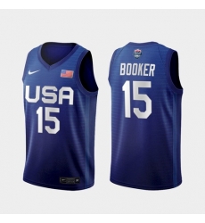 Men's USA Team Devin Booker Away Blue 2021 Tokyo Olympics Jersey Men's USA Team Devin Booker Away Blue 2021 Tokyo Olympics Jersey