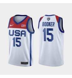 Men's USA Team Devin Booker Home White 2021 Tokyo Olympics Jersey Men's USA Team Devin Booker Home White 2021 Tokyo Olympics Jersey